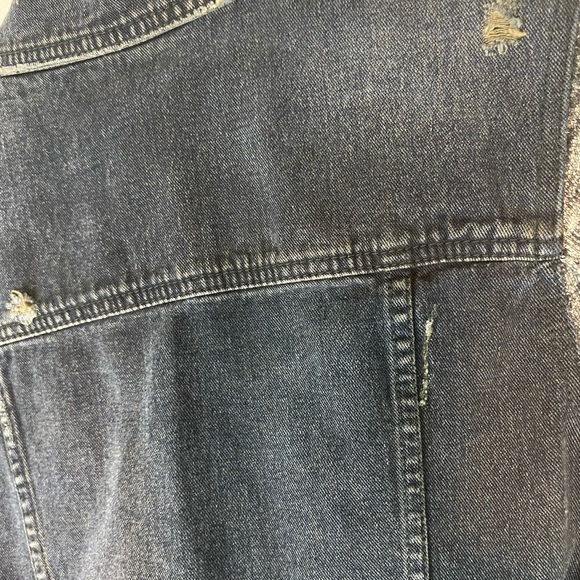 Free People Distressed Denim Jean Hooded Jacket Small - Picture 8 of 12